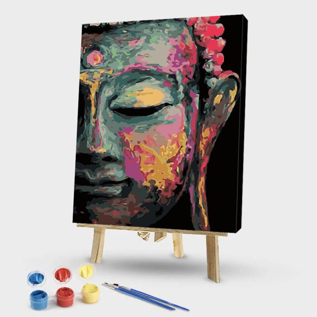 Cuadros Decorativos Kit de pintura por números lienzo de Buda DIY cuadro de arte al óleo para decoración del hogar obra de arte JShteea Nuevos Originales