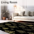 thumbnail image 2 of ODIKA 6'x9' Machine Washable Non-Slip Area Rug, Holiday Fir Tree Motif Adorned With Radiant Gold Sparkles High Traffic Rug, Black, 628755, 2 of 7