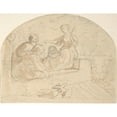 thumbnail image 3 of Adrian Ludwig Richter 18x15 Black Modern Framed Museum Art Print Titled - Three Women and a Child on a Roof (1820-84), 3 of 5