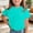 Light Blue, variant on Babcutegg Solid Color Casual Short Sleeve Top With Subtle Rhinestone Accents And Minimalist Print For Kids Army Green Size 12