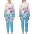 thumbnail image 4 of DISNIMO Dolphin Rainbow Pajama Set for Kids Girls Pajamas Size 15-16 Sets Long Sleeve Pjs for Toddler Boys Sleepwear Set for Kids 2 Piece Pj Sleepwear for Girls Crewneck, 4 of 7