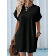 thumbnail image 4 of Womens Summer Dresses Fashion 2025 Short Sleeve Spring Mini Dress Casual Beach Vacation Clothes Dresses Black S, 4 of 9