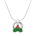thumbnail image 1 of Delight Jewelry Silvertone Christmas Holly & Red Crystal Berries Joy Ring Charm Necklace, 18", 1 of 4