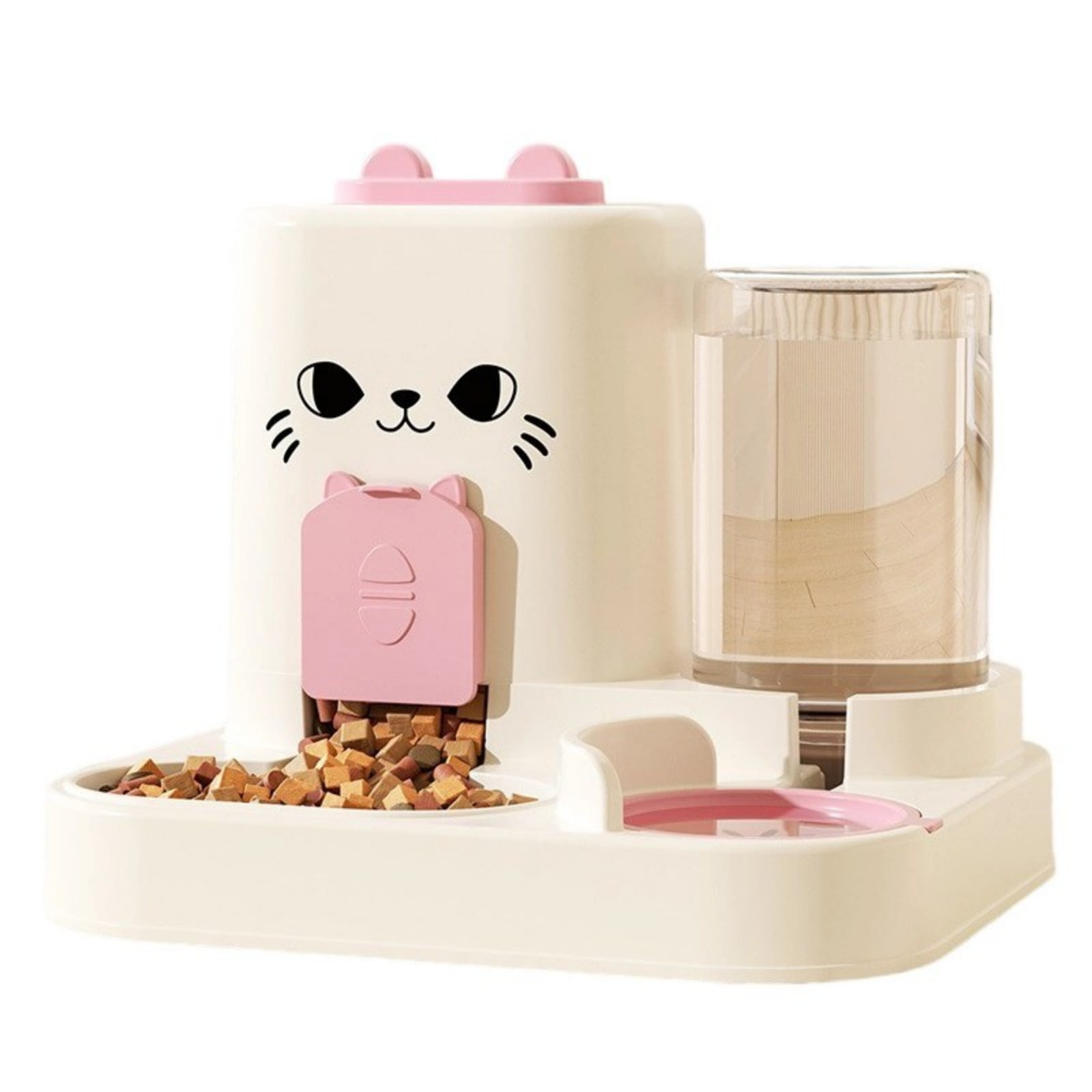 Dog Feeding Station Automatic Water Fountains Removable Stainless Steel Dish Spill Proof Design