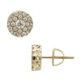 thumbnail image 2 of Double Halo Diamond Stud Unisex Adult Earrings 1.10ct 14K Yellow Gold, 2.37 Gr - Goldum NYC, 2 of 3