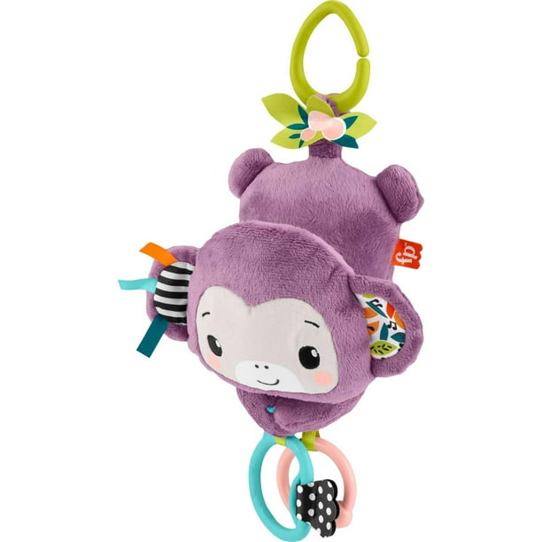 Cochecito Fisher-Price Sing & Go Purple Monkey para recién nacidos