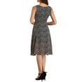thumbnail image 4 of INSPIRE CHIC Women's Square Neck Sleeveless Floral a-Line Chiffon Midi Dress M Black-A, 4 of 8
