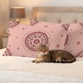 thumbnail image 3 of Pink Floral Outdoor Waterproof Pillow Covers, Circular Flowers Ethnic Abstract Aesthetic Decorative Rectangle Throw Pillowcase Sofa Cushion Sham for Patio/Couch/Chair, 20"x12" 2 Pack, 3 of 8
