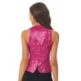 thumbnail image 4 of Hansber Womens Sequin Vest Sparkle Glitter Concert Party Dressy Waistcoat Disco Dance Shiny Jacket Top Hot Pink 3XL, 4 of 6