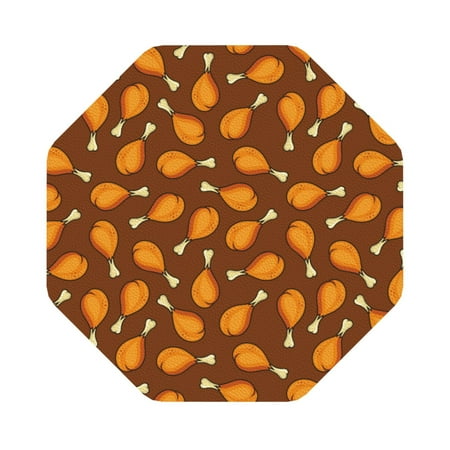 

Adobk Chicken Legs 1 Print Leather Coasters for Drinks(6 Pack) Durable Drink Coasters Set Luxurious Home Décor and Housewarming Gift Octagon