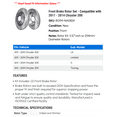thumbnail image 2 of Front Brake Rotor Set - Compatible with 2011 - 2014 Chrysler 200 2012 2013, 2 of 2