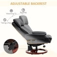 thumbnail image 4 of HOMCOM Recliner Chair with Ottoman, Electric Faux Leather Recliner with 10 Vibration Points and 5 Massage Mode, Swivel Reclining Chair with Wood Base, Remote Control and Side Pocket, Black, 4 of 9