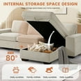thumbnail image 4 of ASHOMELI 99'' Convertible Sectional Sofa,L Shaped Couch,Multi-Functional Reversible Sofa with USB and Type-C Charging Ports, Storage Space, Breathable Fabric, 4 of 9