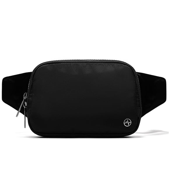 Riñonera Pander Negro Onyx Grande Impermeable con Correa Ajustable para Mujeres y Hombres