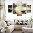 thumbnail image 1 of Rocky Seashore under Clouds Panorama - Modern Beach Canvas Art Print, 1 of 3