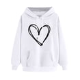 thumbnail image 2 of Posijego Hoodie for Women Spring 2025 Sweatshirts Hooded Long Sleeve Heart Graphic Printed Pullover Tops, 2 of 6