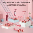 thumbnail image 5 of 2-in-1 Kids Scooter Foldable Seat Light 3 Wheel Adjustable Folding Bar Blue/Pink, 5 of 18