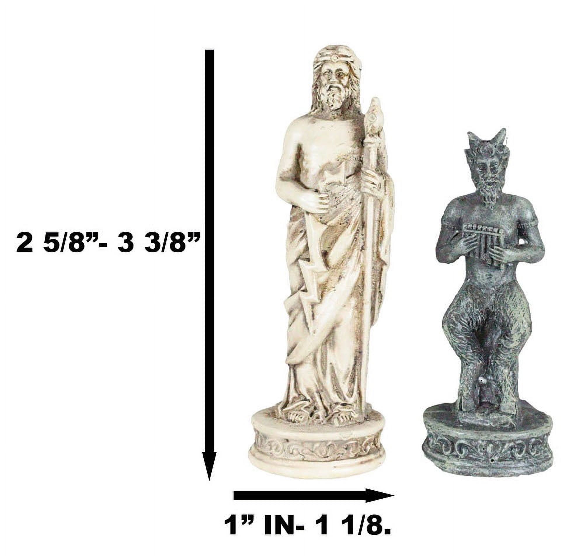 Ebros Olympus At War Greek Olympian Deities Resin Chess Pieces W/Glass Board Set