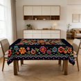 thumbnail image 6 of Mexican Floral Tablecloth for Dining Table, Mexican Folk Art Floral Tablecloth, Mexican Tablecloth, Vibrant Colorful Folk Art Pattern Table Cover, 6 of 7