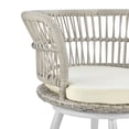 thumbnail image 6 of Monaco Rope Wicker 3-Piece Patio Conversation Set with Cushions in Cream, 6 of 7