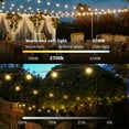 thumbnail image 3 of Luziki Lighting 106 Ft Outdoor LED String Lights with 54 G40 Vintage Edison Bulbs (2700K Warm White) - Waterproof, Connectable, for Patio, Garden, Pergola, Bistro, Café & Backyard - Black Wire, 3 of 8