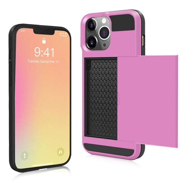 Soatuto For New Iphone 13 6 1 Inch Phone Case Tpu Pc Mixed Double Case Silicone Protective Credit Card Holder Slot Wallet Phone Case Suitable For Apple Iphone 13 6 1 Inch 21 Pink Walmart Com
