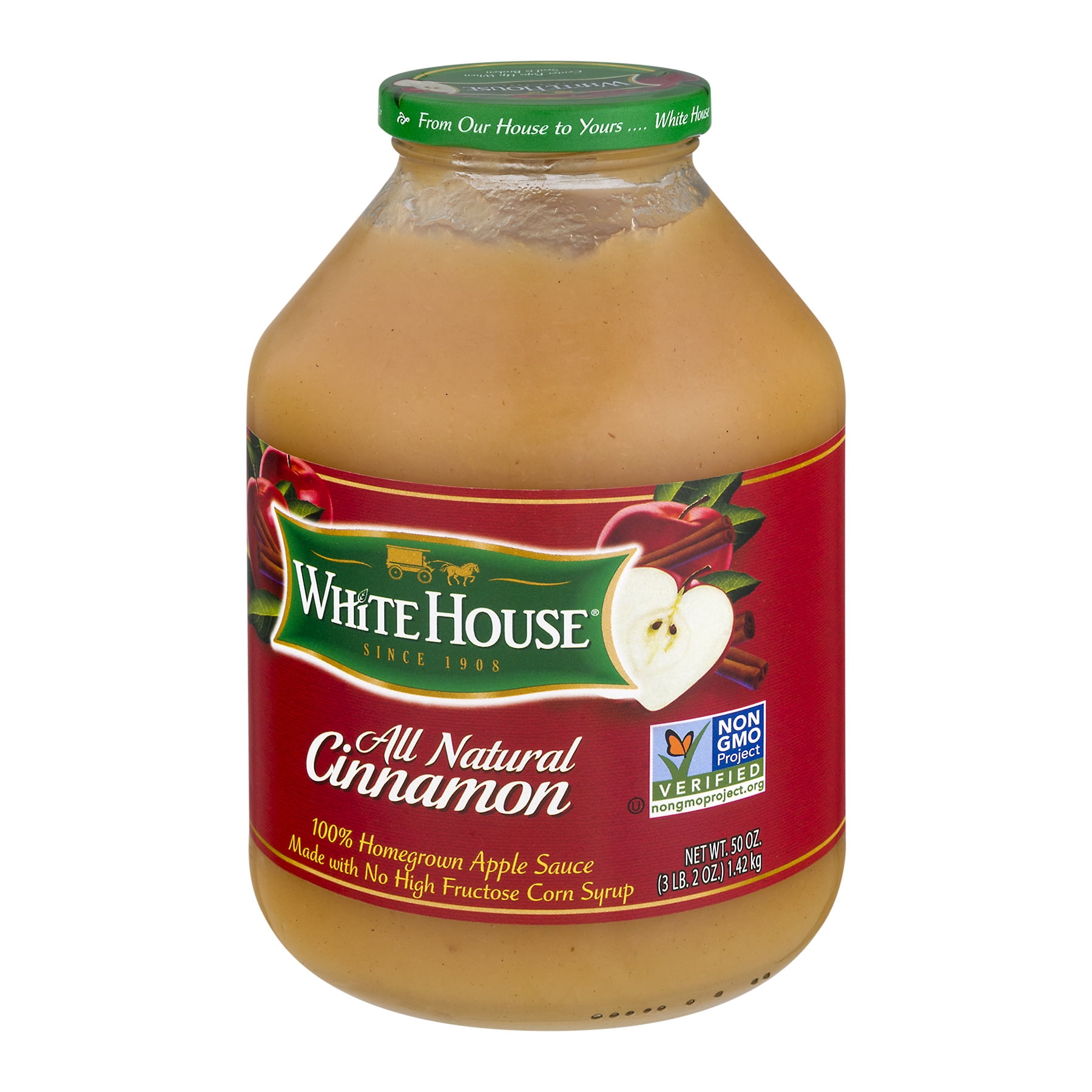 White House All-Natural Cinnamon Applesauce, 48 oz Jar