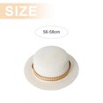 thumbnail image 2 of Sombrero de paja plano para mujer, sombrero de playa con protector solar de verano, decoración de cinturón, 56-58cm de circunferencia, 2 of 5