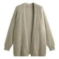thumbnail image 6 of Gyexs Women Open Front Cardigans Trendy Fall Long Sleeve Drop Shoulder Soft Knit Slouchy Sweater Winter Outerwear 2025 (Khaki, Size One Size), 6 of 6