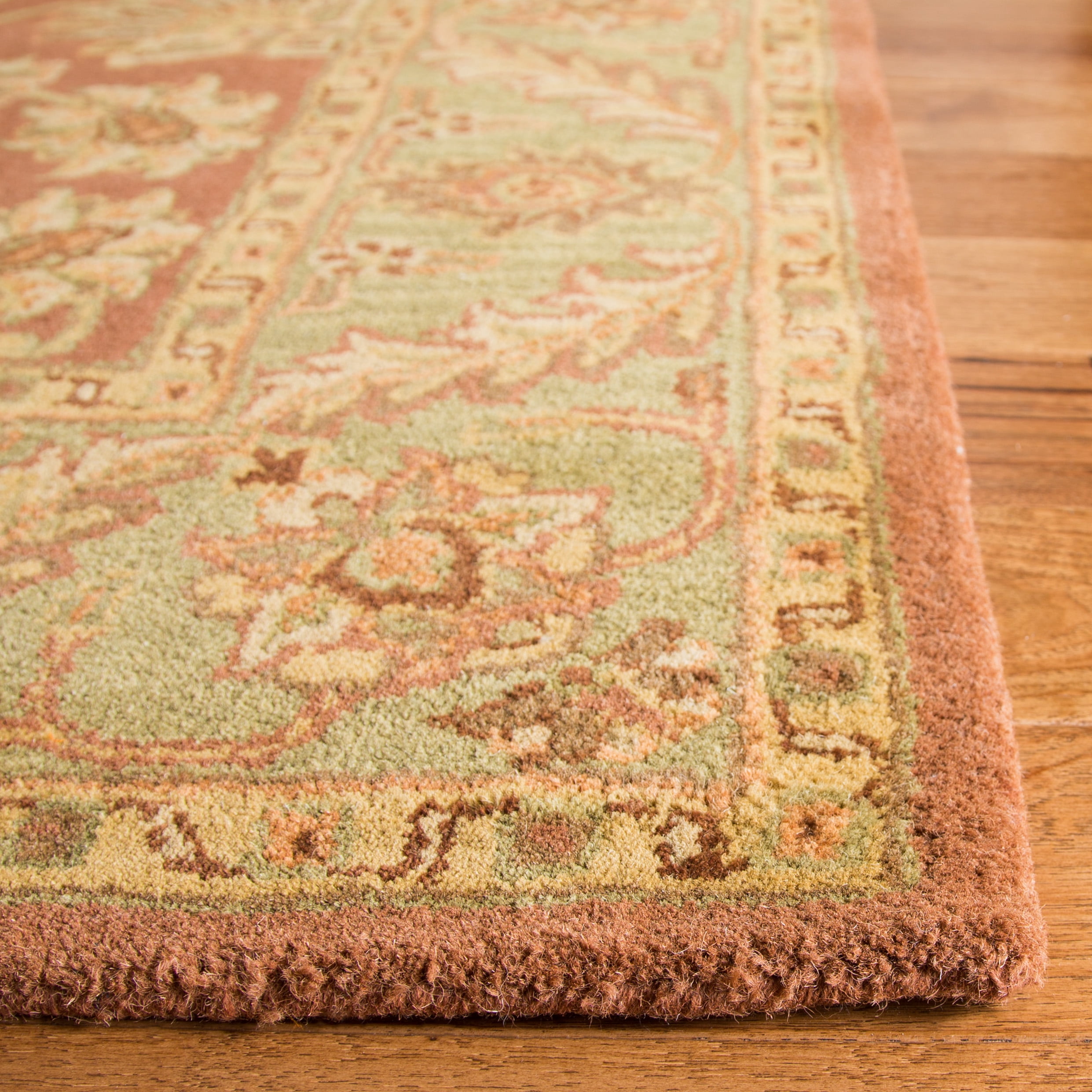 Safavieh Golden Jaipur Dreda Bordered Wool Area Rug, Rust/Green, 5' x 8'