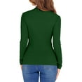 thumbnail image 3 of FAIWAD Long Sleeve Tops for Women Mock Neck Slim Fitted Ribbed Knit Basic Shirts Base Layer Tee Going Out Clothes, 3 of 8