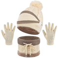 thumbnail image 3 of Gorro con pompón para mujer, gorro de invierno para niña, bufanda de redecilla, gorro de punto cálido, bufanda circular, calentador de cuello, 3 of 5