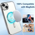 thumbnail image 2 of Magnetic Case for iPhone 15 Plus Case 6.7" [Compatible with MagSafe] [Built-in Camera Protector] Clear Plating Luxury Cover for Women Men Soft TPU Bumper Drop Protective Case,Silver, 2 of 12