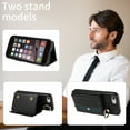 thumbnail image 3 of Allytechgroup Wallet Case for Apple iPhone SE 2022/2020/ iPhone 7 8, With Shoulder Strap Cards Slots Ring Holder Stand Cards Slots RFID Blocking Phone Case for Girls Women, Black, 3 of 11