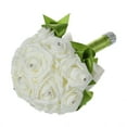 thumbnail image 2 of Beautiful Wedding Bouquet Bridal Bridesmaid Flower wedding bouquet artificial flower bouquet white bridal bouquets-Green Ribbon, 2 of 4