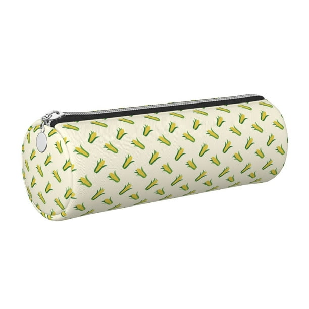 Disketp Corn Estuche Organizador de Lápices de Cuero, Estuche de Oficina con Cremallera para Bolígrafo y Lápiz