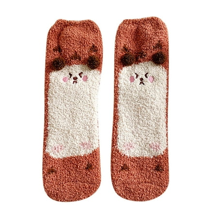 

A Pair Women Casual Socks Animal Print Cotton Pattern Lady Sock Comfortable Soft Warm Winter Socks Ladies Socks Size 10-13