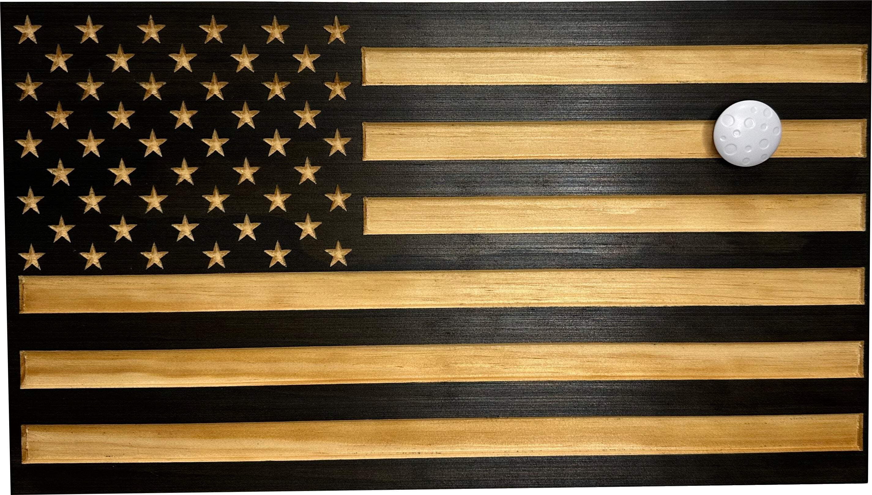 Bellewood Designs Carved American Flag Gun Safe Wall Decor - Securely Store Your Firearm In Plain Sight