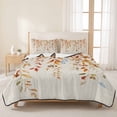 thumbnail image 3 of Quilts King Size Bedding Set, Fall Leaves Lightweight Quilted Comforter, Farmhouse Weeping Leaf Rustic Beige Soft Reversible Bedspread Coverlet with Pillow Covers for All Season, 96" x 106", 3 of 9