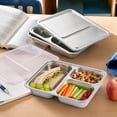thumbnail image 3 of Deep Stainless Steel Lunch Box with Lid, Divided Sections, Stackable, Dishwasher Safe, for Adults,, Camping, Meal Prep, 3 of 5