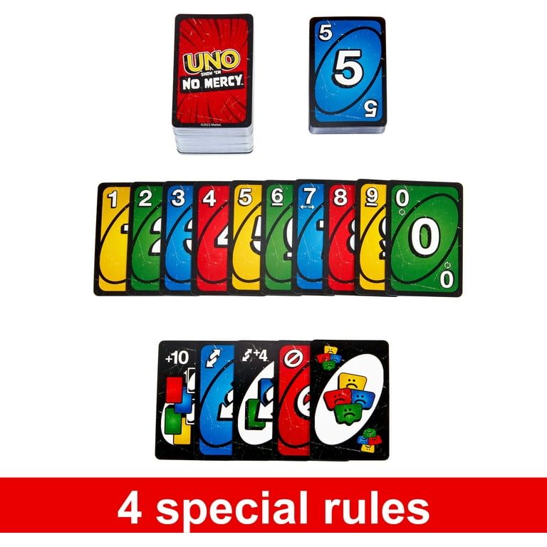 UNO Show ‘em No Mercy Card Game for Kids, Adults & Family Night, Parties  and Travel