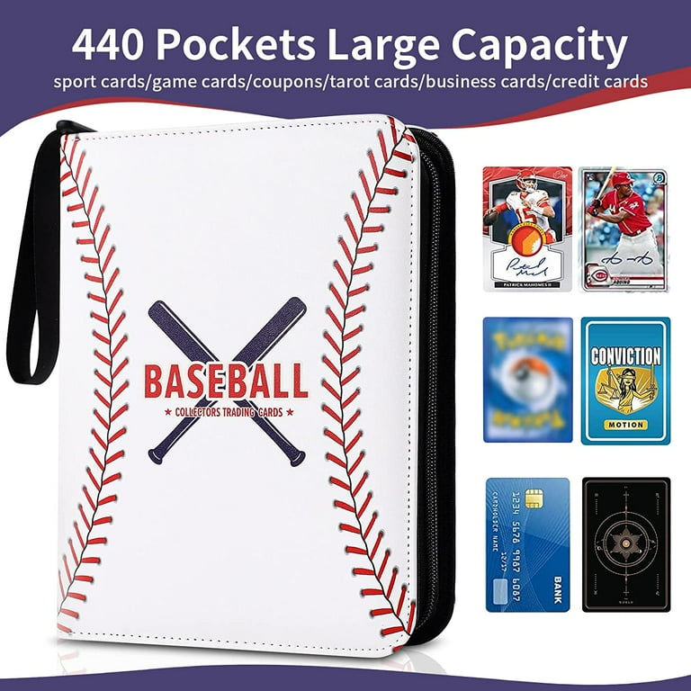 Baseball Card Binder with Sleeves 440 Pockets, Gifts for Baseball Card Collectors, Trading Card Holder Compatible with Topps Card, 55 Sleeves Card Album Card Storage Organizer - Walmart.com Baseball Card Binder with Sleeves 440 Pockets, Gifts for Baseball Card Collectors, Trading Card Holder Compatible with Topps Card, 55 Sleeves Card Album Card Storage Organizer - Walmart.com