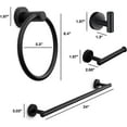 thumbnail image 6 of Marmolux Acc 4-Piece Matte Black Bathroom Towel Bar Set, Wall Mount, Rust Resistant, 4 Count, 6 of 10
