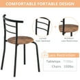thumbnail image 3 of Ktaxon 3 Piece Dining Set Compact 2 Chairs and Table Set with Metal Frame Fire Wood and Black, 3 of 9