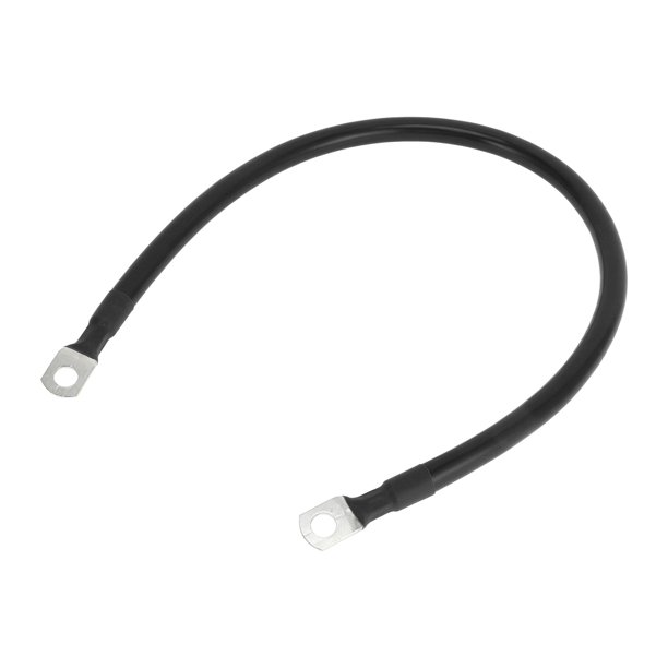 Unique Bargains 1 Pc Cable Inversor de Batería Cable de Batería 5/16" Lug 1/0 AWG Gauge 2FT Negro Cobre Estañado
