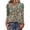 Green, variant on Domzest V Neck Tops for Women 3/4 Sleeve Boho Floral Print Pleated Button Down Shirts Loose Fit Tunic Blouse Pink S