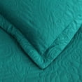 thumbnail image 2 of Smuge Ultrasonic Quilt Set, Reversible Lightweight Soft Microfiber Bedspread Coverlet, Solid Dark Green, 3 Piece Set (1 Bedspread, 2 Pillow Shams), Full/Queen Size, 2 of 8