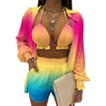 thumbnail image 1 of Txlixc Blusa de cuello de solapa de manga larga + pantalones cortos + chaleco de cuello colgante Txlixc  moda, 1 of 3