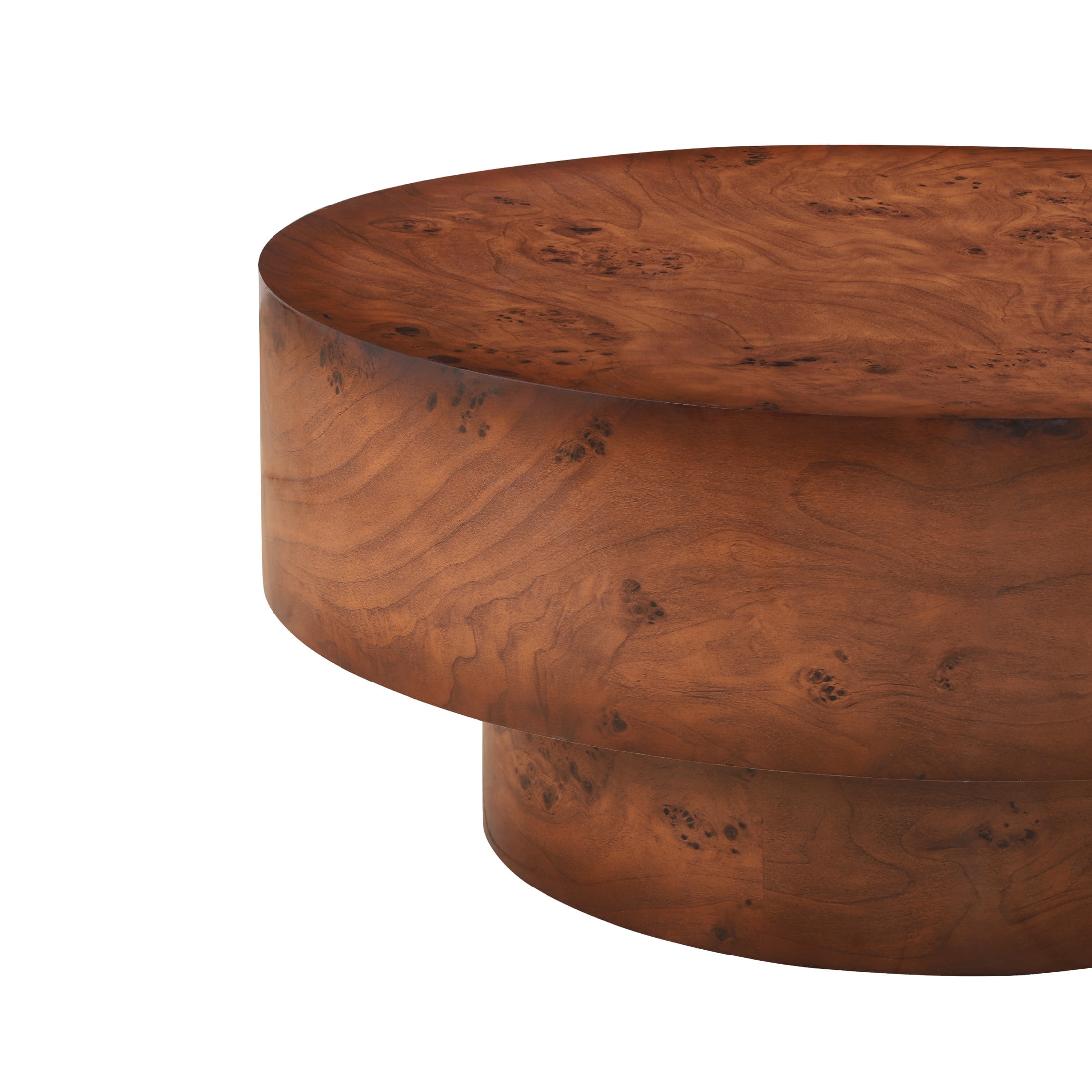 Christopher Knight Home 31.5" Round Coffee Table with Thick Top, Pedestal Base, Walnut