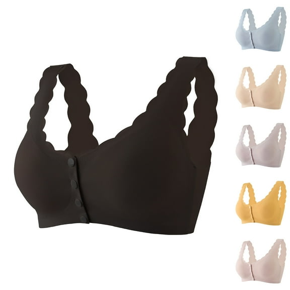 Utoimkio Front Closure Wireless Bras for Women Comfort Full Coverage Bras for Women No Underwire Everyday Bras